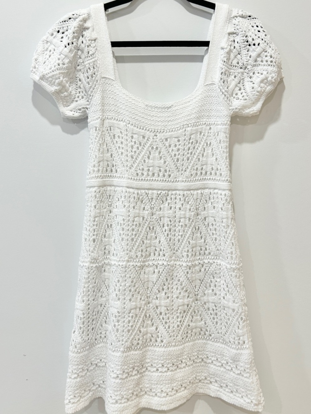 Zara White Crochet Style Dress - Picture 3 of 4